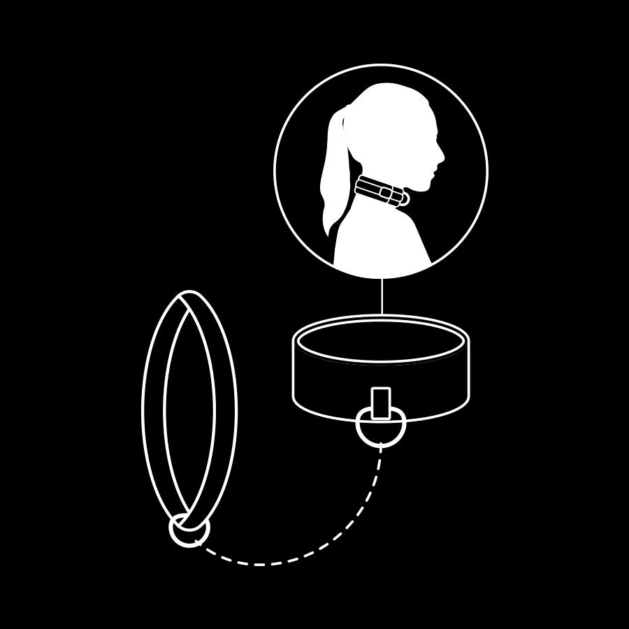 FETISH SUBMISSIVE - COLLIER CHAÎNE DOUBLURE EN NOPRÈNE FETISH SUBMISSIVE BONDAGE