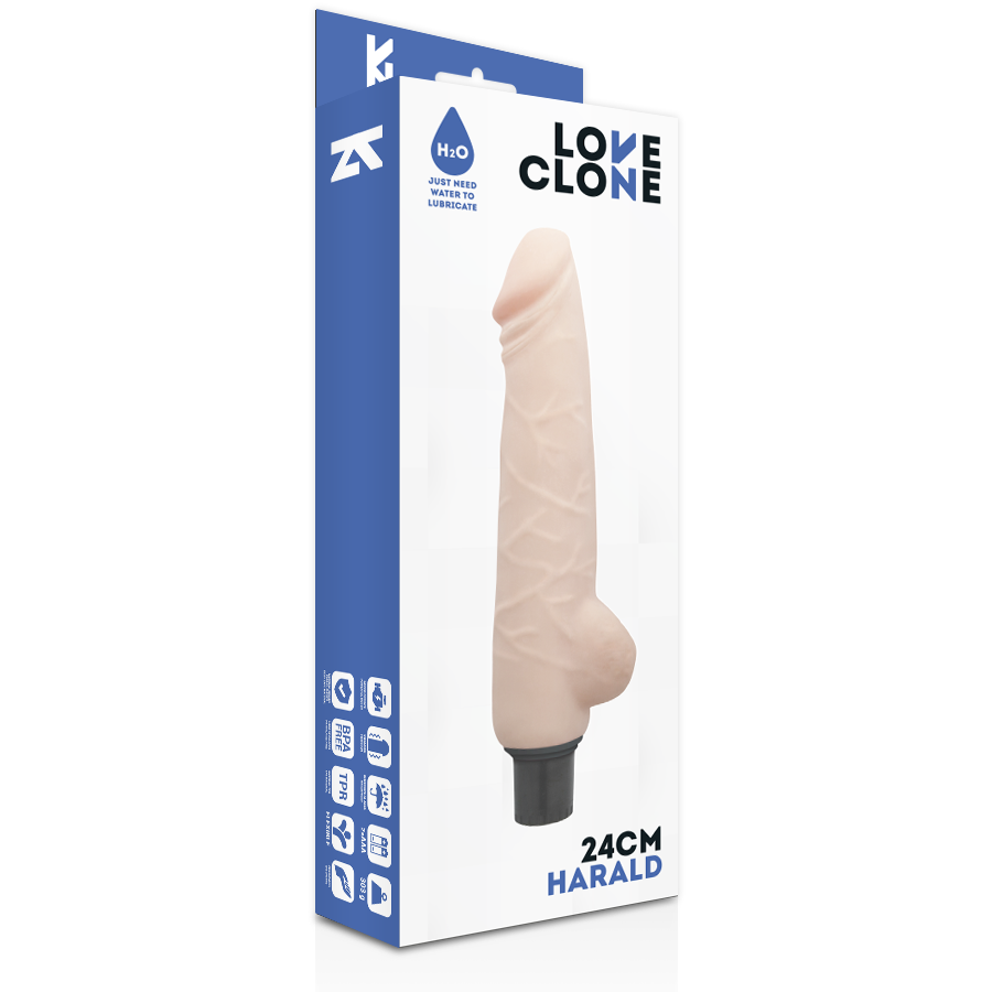 LOVECLONE - VIBRATEUR AUTOLUBRIFIANT HARALD 24 CM -O- 4 CM LOVECLONE