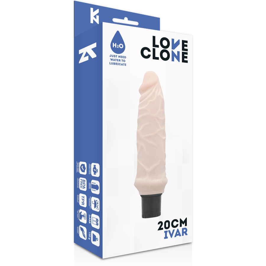 LOVECLONE - VIBRATEUR AUTOLUBRIFIANT IVAR 20 CM -O- 3.7 CM LOVECLONE