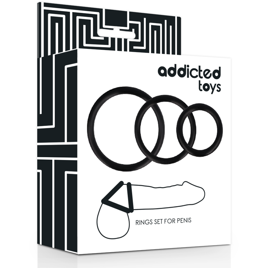 ADDICTED TOYS - ENSEMBLE DANNEAU POUR PÉNIS NOIR ADDICTED TOYS