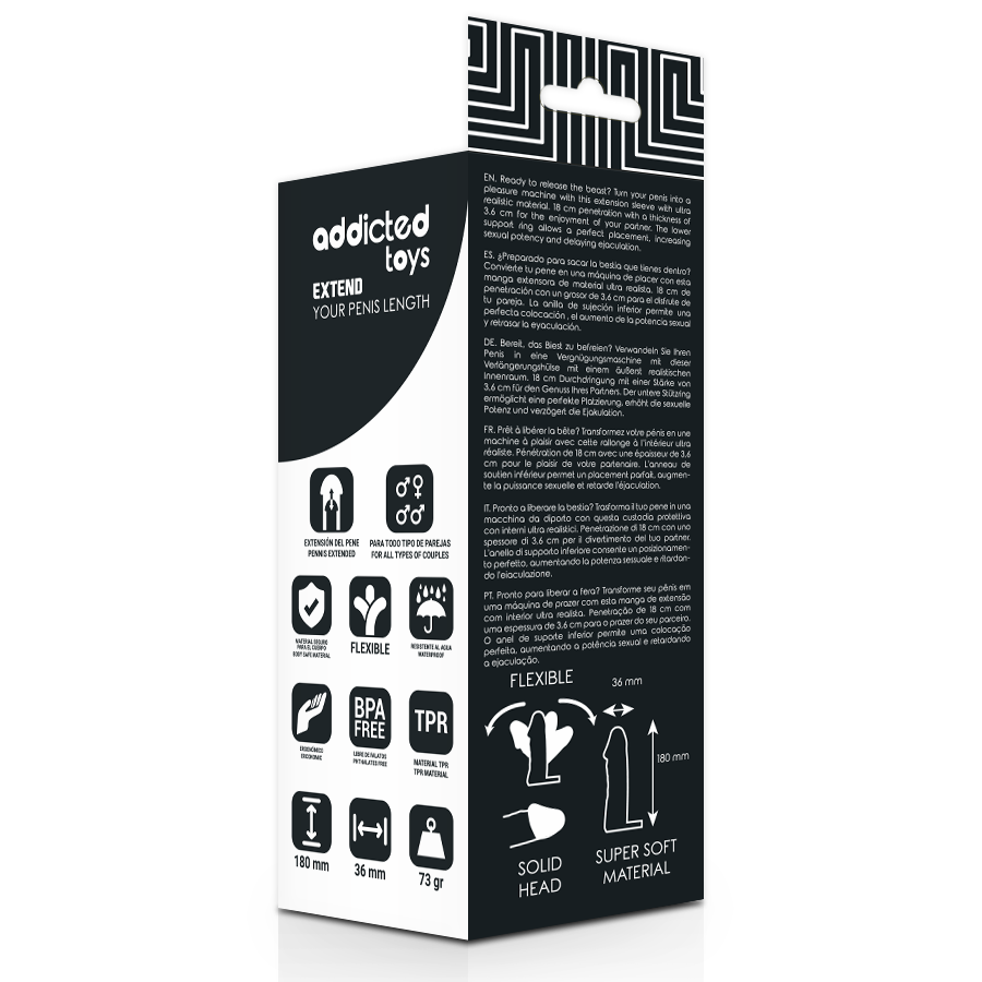 ADDICTED TOYS - ALLONGEZ VOTRE PÉNIS 18 CM ADDICTED TOYS