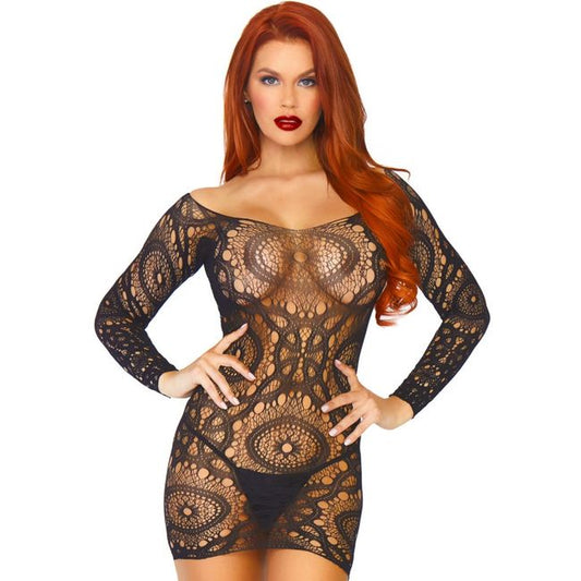 LEG AVENUE - MINI-ROBE EN DENTELLE  MANCHES LONGUES TAILLE UNIQUE LEG AVENUE DRESSES