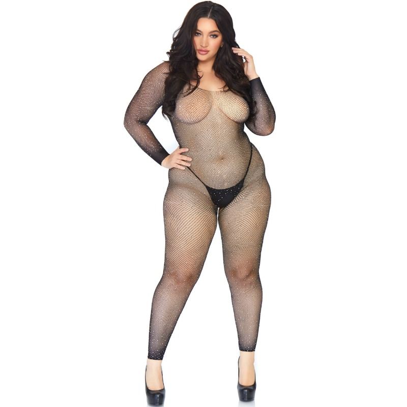 LEG AVENUE - BAS DE CORPS EN FILET CRISTALLISÉ LEG AVENUE - 1X-2X LEG AVENUE BODYSTOCKINGS