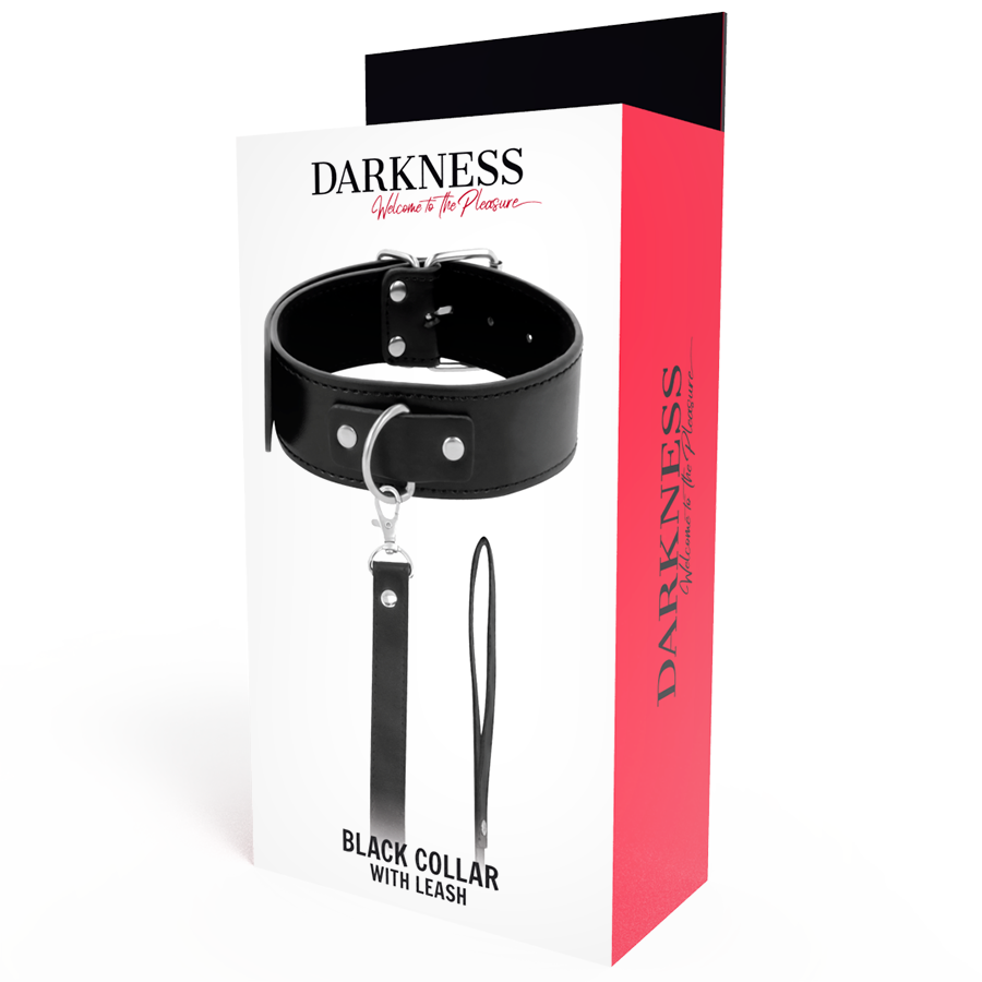 DARKNESS - COLLIER DE POSTURE AVEC CHAÎNE EN CUIR DARKNESS BONDAGE