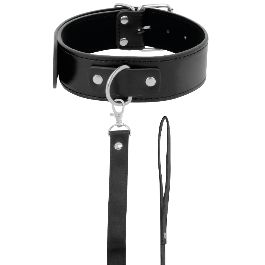 DARKNESS - COLLIER DE POSTURE AVEC CHAÎNE EN CUIR DARKNESS BONDAGE