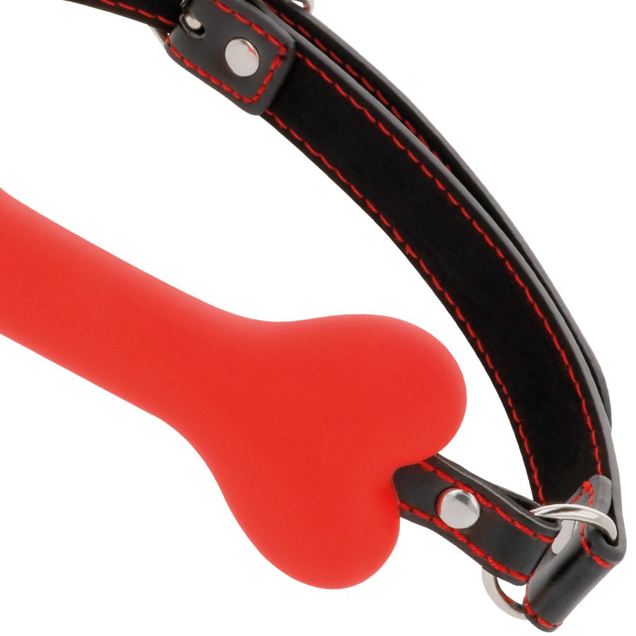 DARKNESS - BÂILLON EN SILICONE À OS ROUGE DARKNESS BONDAGE