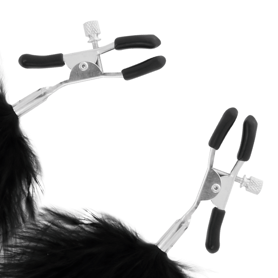 DARKNESS - PINCES À TÉTONS POM-POM 2 DARKNESS SENSATIONS