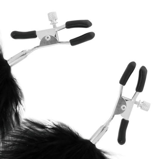 DARKNESS - PINCES À TÉTONS POM-POM 2 DARKNESS SENSATIONS