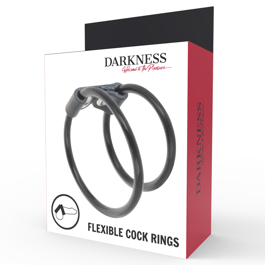 DARKNESS - ANNEAU PÉNIS DOUBLE FLEXIBLE DARKNESS SENSATIONS