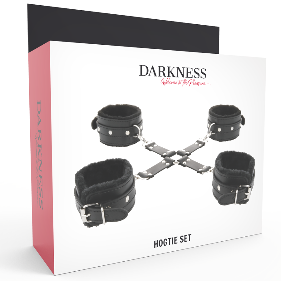DARKNESS - MENOTTES EN CUIR POUR PIEDS ET MAINS NOIR DARKNESS BONDAGE