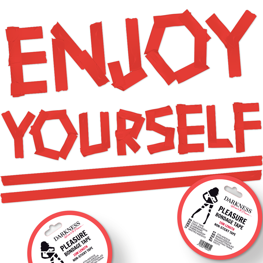 DARKNESS - RUBAN DE BONDAGE ROUGE NON COLLANT 15 M DARKNESS BONDAGE