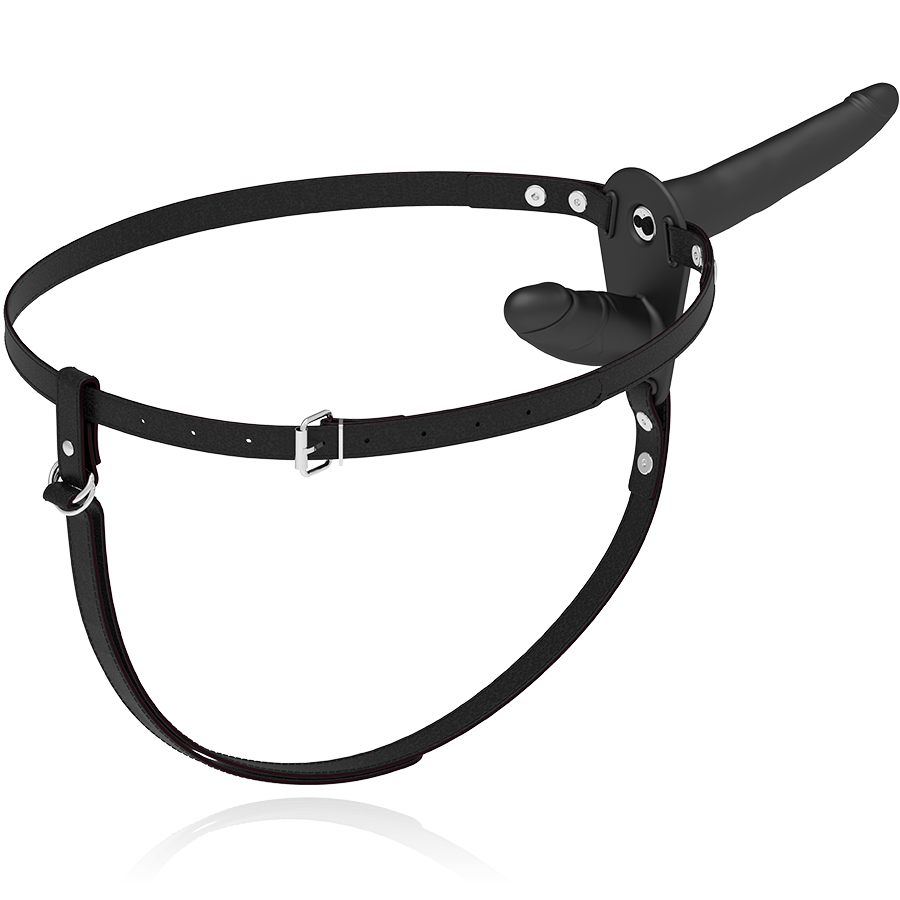 FETISH SUBMISSIVE HARNESS - VIBRATEUR NOIR DOUBLE PÉNÉTRATION FETISH SUBMISSIVE HARNESS