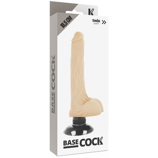 BASECOCK - VIBRATEUR RÉALISTE 2-1 NATUREL 18.5 CM -O- 4 CM BASECOCK