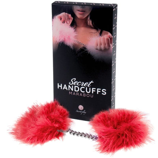 SECRETPLAY - MENOTTES MARABOU ROUGE SECRETPLAY 100% FETISH