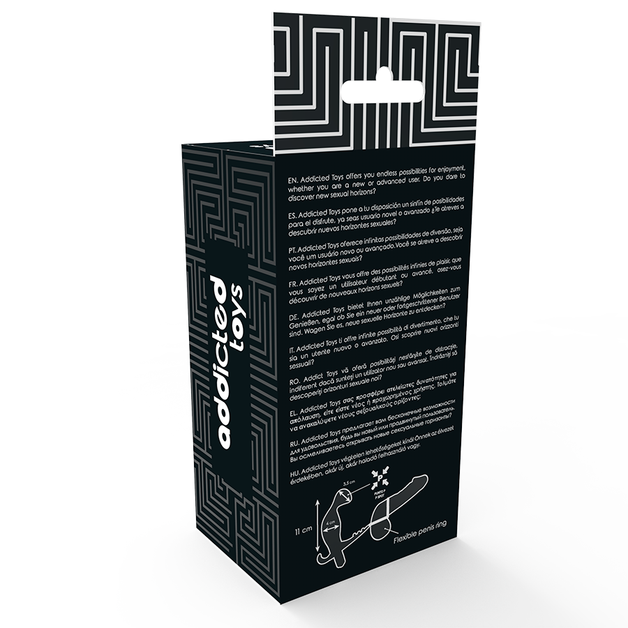 ADDICTED TOYS - PLUG ANAL AVEC DOUBLE ANNEAU PÉNIS ET TESTICULES NOIR ADDICTED TOYS