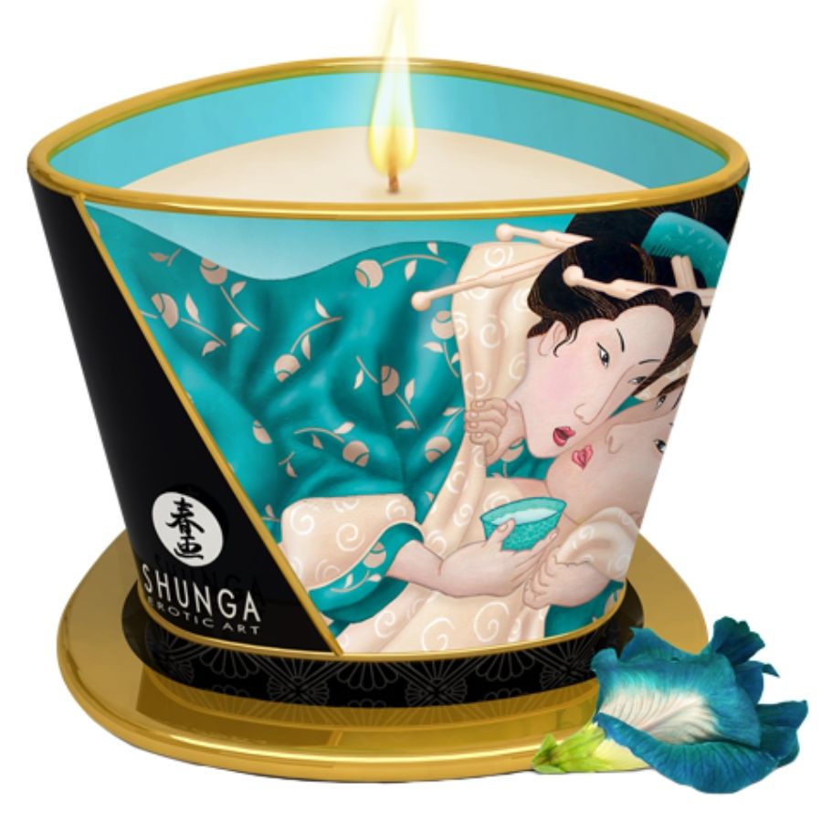 SHUNGA - BOUGIE DE MASSAGE FLEURS DES ÎLES 170 ML SHUNGA CANDLES