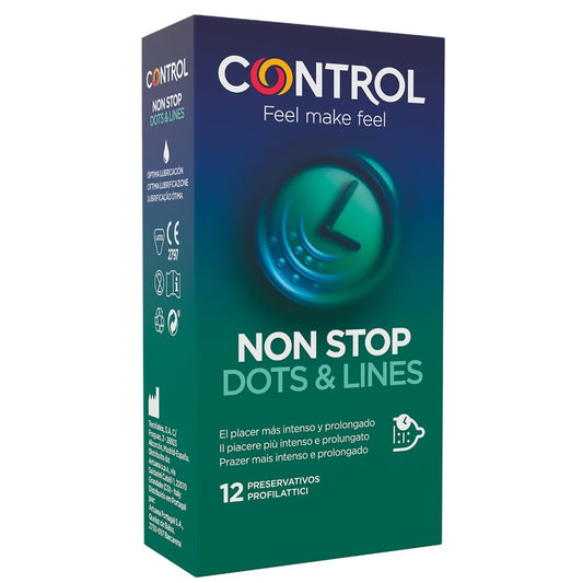 CONTROL - NONSTOP DOTS AND LINES CONDOMS 12 UNITS CONTROL CONDOMS