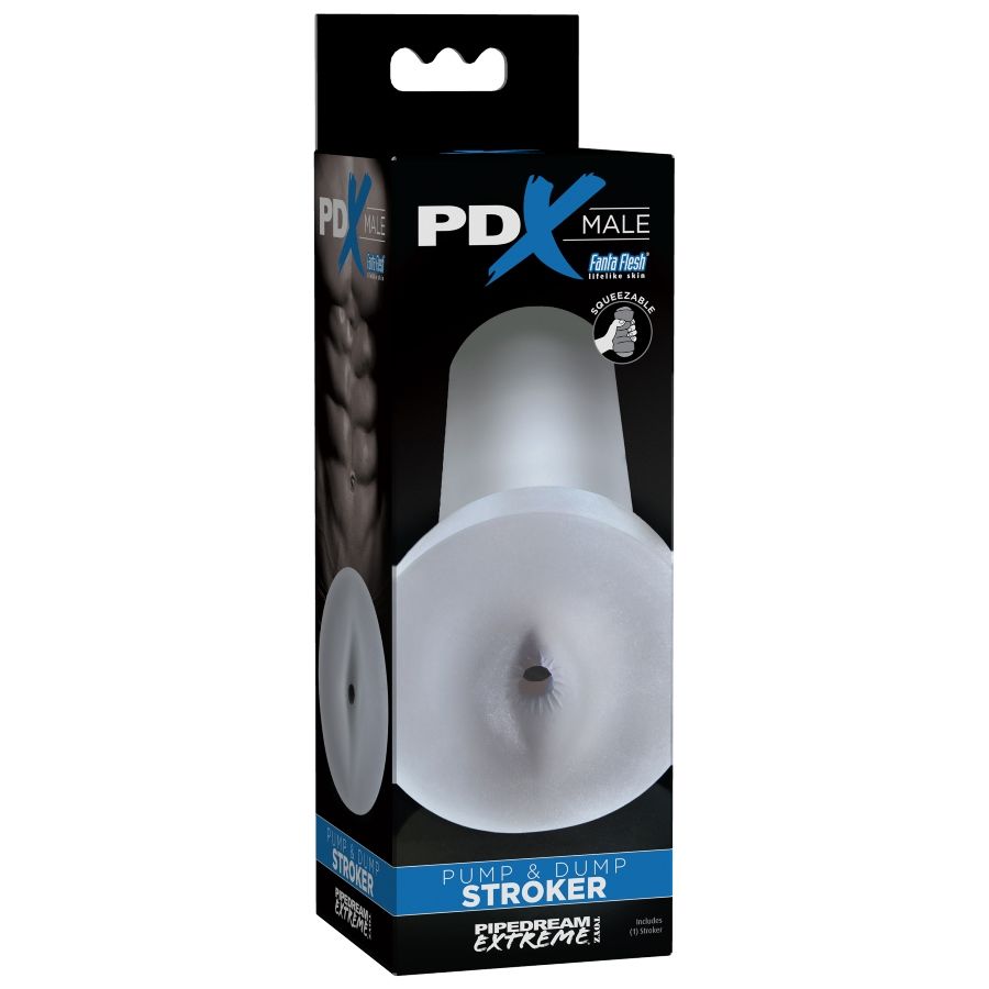 PDX MALE - POUSSOIR POMPE ET DUMP - TRANSPARENT PDX MALE