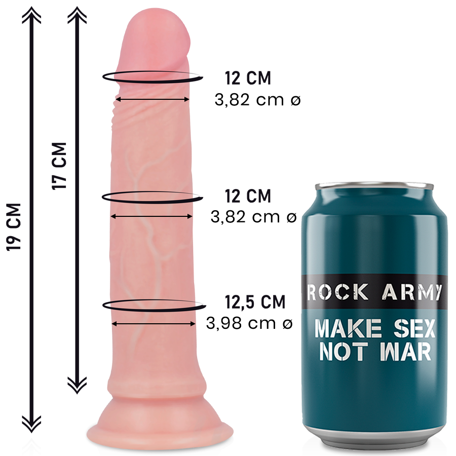 ROCKARMY - LIQUIDE SILICONE PREMIUM AVENGER REALISTIC 19 CM -O- 3.98 CM ROCK ARMY