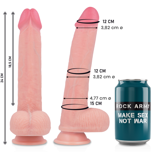 ROCKARMY - LIQUIDE SILICONE PREMIUM KINGCOBRA RÉALISTE 24 CM -O- 4.77 CM ROCK ARMY