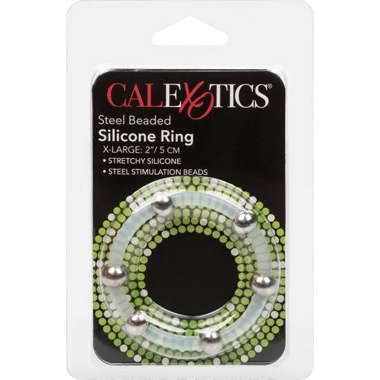 CALEXOTICS - BAGUE EN SILICONE PERLÉE ACIER XL CALEXOTICS