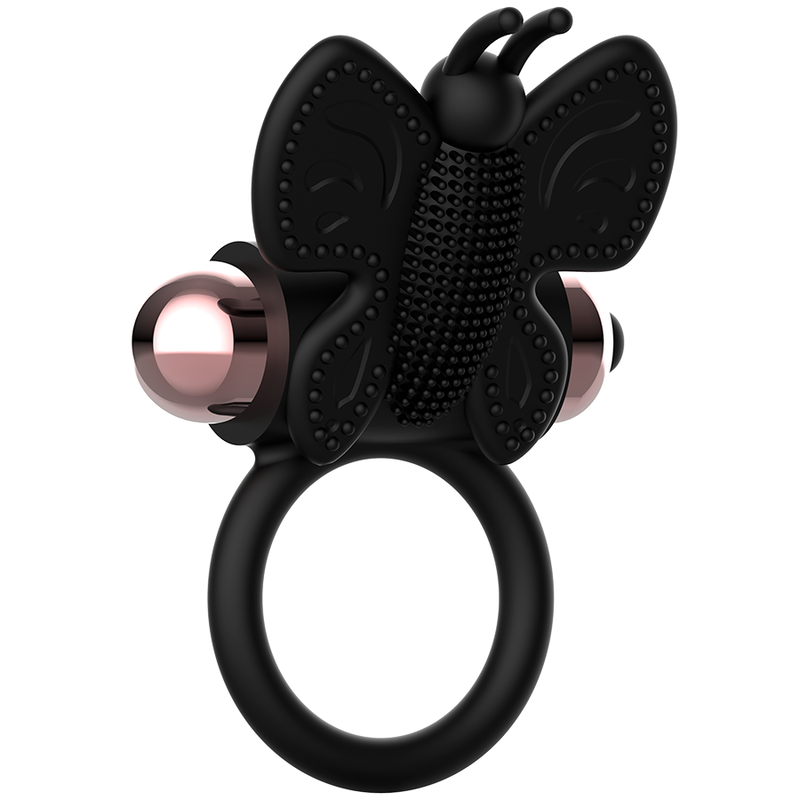 COQUETTE CHIC DESIRE - COCKRING PAPILLON AVEC VIBRATEUR NOIR/ OR COQUETTE TOYS