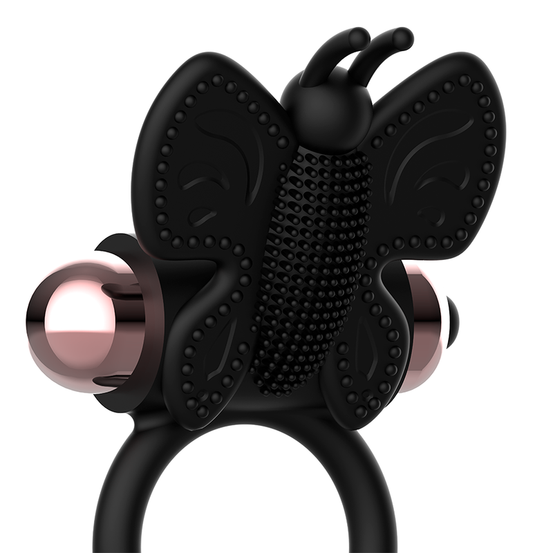 COQUETTE CHIC DESIRE - COCKRING PAPILLON AVEC VIBRATEUR NOIR/ OR COQUETTE TOYS