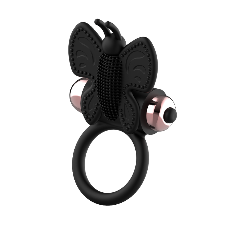 COQUETTE CHIC DESIRE - COCKRING PAPILLON AVEC VIBRATEUR NOIR/ OR COQUETTE TOYS