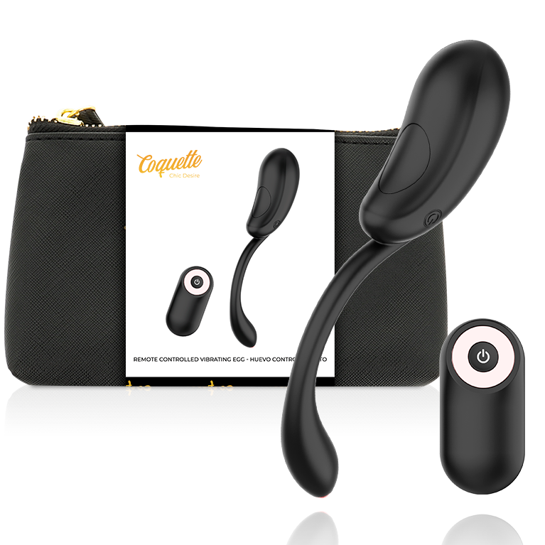 COQUETTE CHIC DESIRE - OEUF VIBRANT TÉLÉCOMMANDE RECHARGEABLE NOIR/OR COQUETTE TOYS
