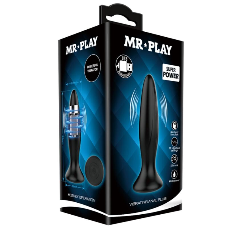 MR PLAY - PLUG ANAL VIBRATEUR NOIR RECHARGEABLE MR PLAY