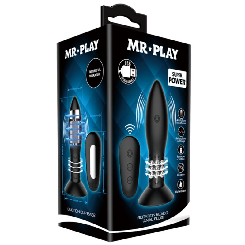 MR PLAY - PLUG AVEC TÉLÉCOMMANDE  BILLES TOURNANTES NOIRES MR PLAY
