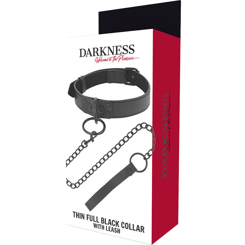 DARKNESS - COLLIER NOIR AVEC CHAÎNE DARKNESS BONDAGE