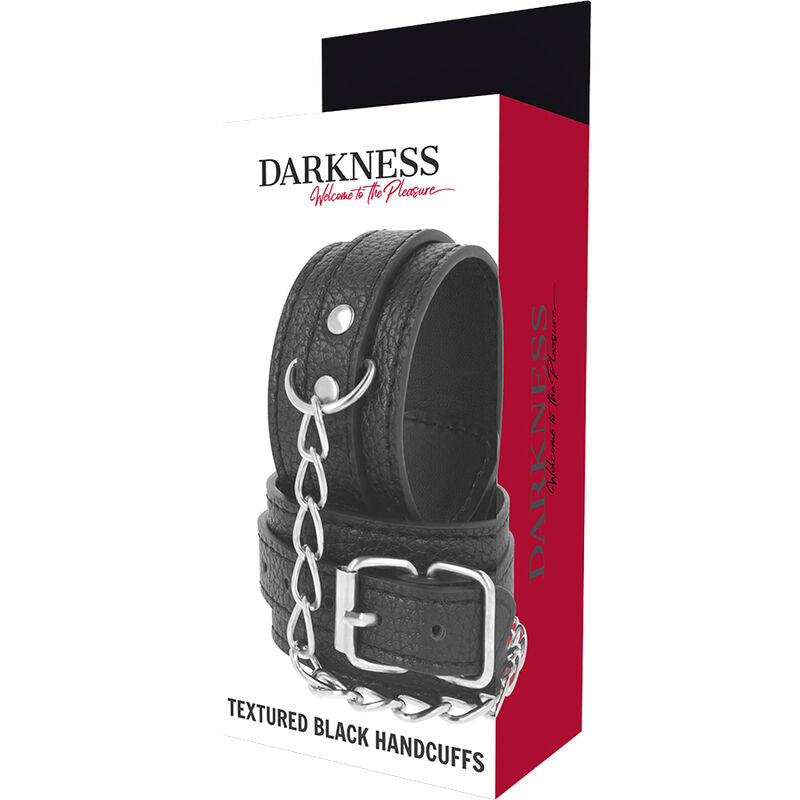 DARKNESS - MENOTTES EN CUIR TEXTURÉ NOIR DARKNESS BONDAGE