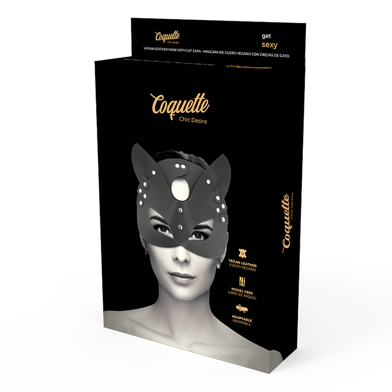 COQUETTE CHIC DESIRE - MASQUE EN CUIR VEGAN AVEC OREILLES DE CHAT COQUETTE ACCESSORIES