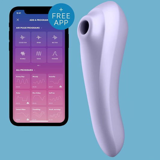 SATISFYER - VIBRATEUR DUAL PLEASURE AIR PULSE MAUVE SATISFYER CONNECT