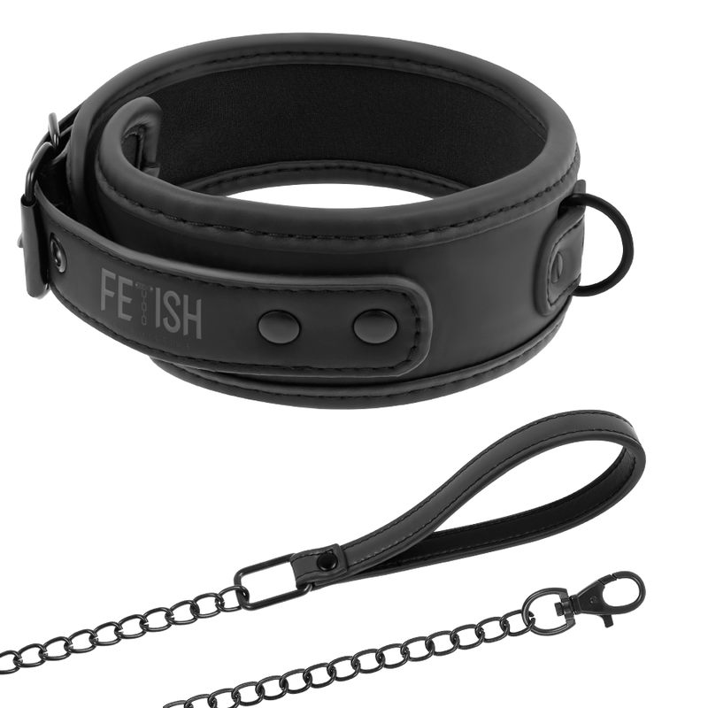 FETISH SUBMISSIVE - COLLIER CHAÎNE DOUBLURE EN NOPRÈNE FETISH SUBMISSIVE BONDAGE