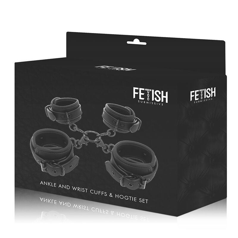 FETISH SUBMISSIVE - ENSEMBLE DE MENOTTES POUR MAINS ET CHEVILLES AVEC DOUBLURE EN NOPRÈNE FETISH SUBMISSIVE BONDAGE