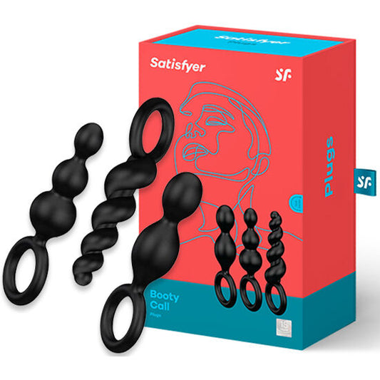 SATISFYER - JEU DE BOUCHONS ANAL 3 PCS NOIR SATISFYER PLUGS