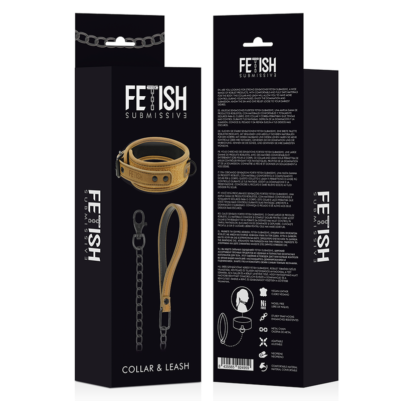 FETISH SUBMISSIVE ORIGIN - COLLIER CHAÎNE DOUBLÉE DE NÉOPRÈNE FETISH SUBMISSIVE ORIGIN