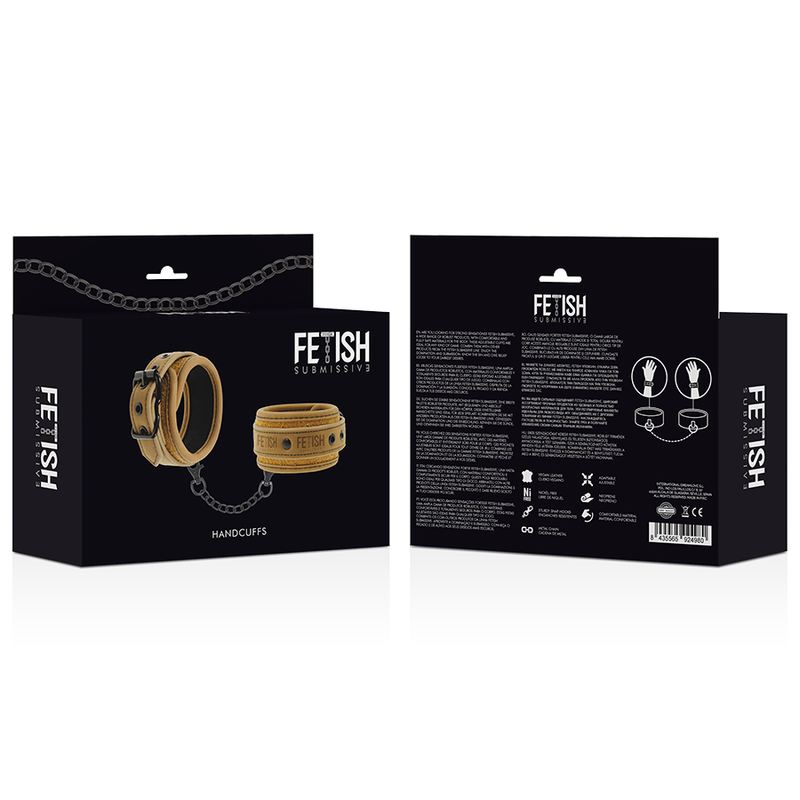 FETISH SUBMISSIVE ORIGIN - MENOTTES EN CUIR VEGAN AVEC DOUBLURE EN NÉOPRÈNE FETISH SUBMISSIVE ORIGIN