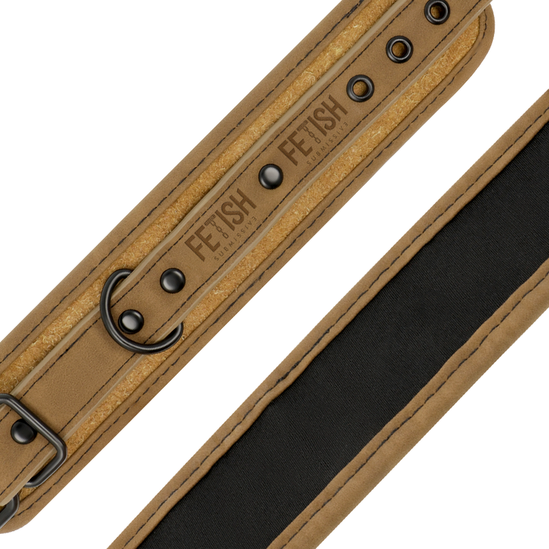 FETISH SUBMISSIVE ORIGEN - MENOTTES DE CHEVILLE EN CUIR VÉGÉTALIEN AVEC DOUBLURE EN NÉOPRÈNE FETISH SUBMISSIVE ORIGIN