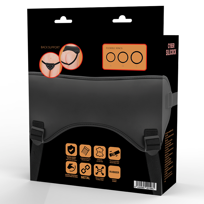 CYBER SILICOCK - HARNAIS SANGLES AVEC 3 ANNEAUX GRATUITS CYBER SILICOCK