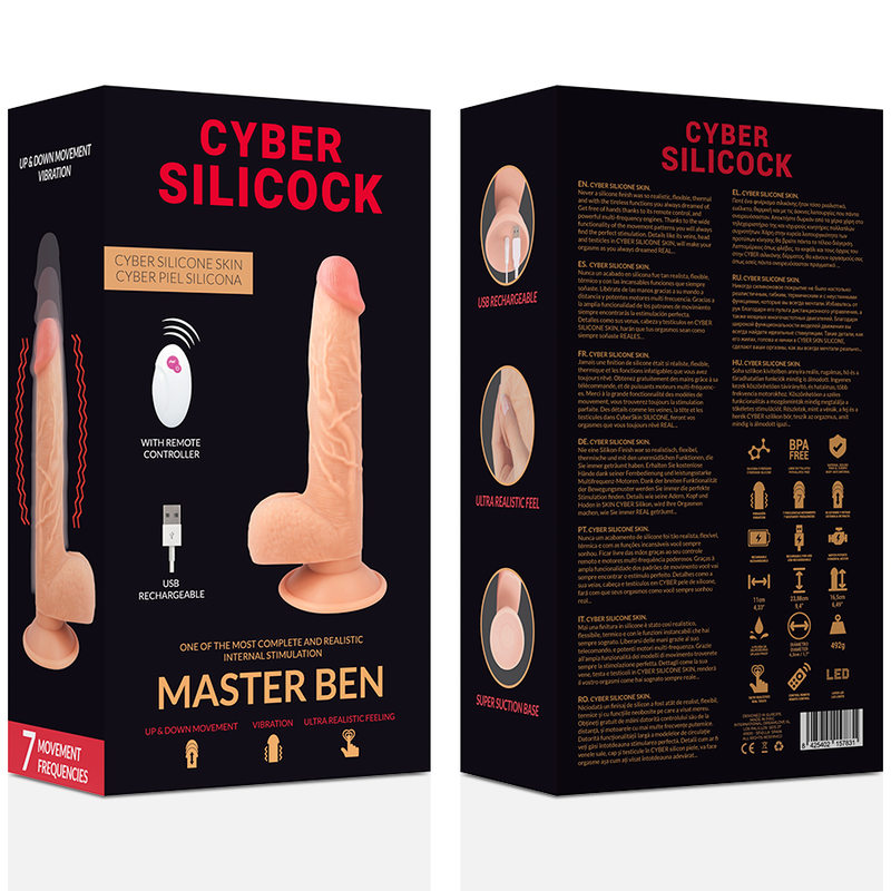 CYBER SILICOCK - TÉLÉCOMMANDE RÉALISTE MASTER BEN 23.88 CM -O- 4.3 CM CYBER SILICOCK
