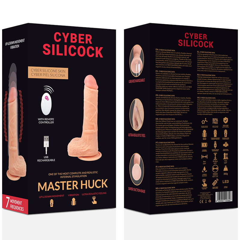 CYBER SILICOCK - TÉLÉCOMMANDE RÉALISTE MASTER HUCK 20.9 CM -O- 4 CM CYBER SILICOCK