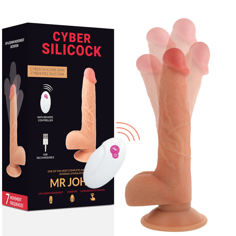 CYBER SILICOCK - TÉLÉCOMMANDE RÉALISTE MR JOHN 23.88 CM -O- 4.3 CM CYBER SILICOCK