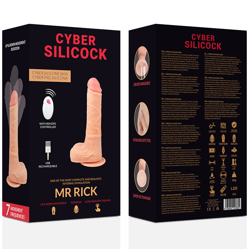 CYBER SILICOCK - TÉLÉCOMMANDE RÉALISTE MR RICK 20.9 CM -O- 4 CM CYBER SILICOCK