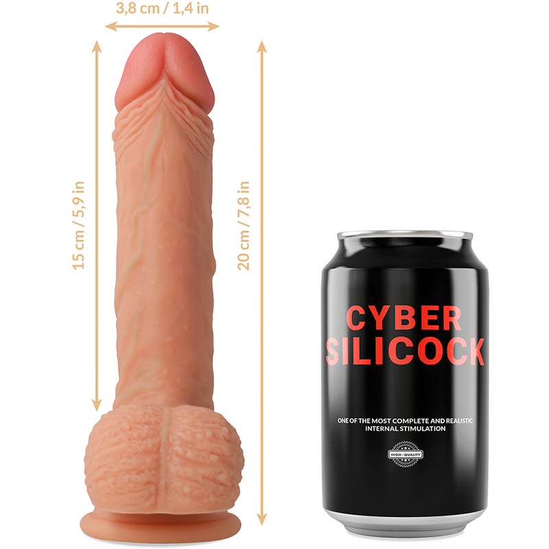 CYBER SILICOCK - STRAP-ON FREEMAN LIQUIDE SILICONE AVEC 3 ANNEAUX GRATUITS 20 CM -O- 3.8 CM CYBER SILICOCK