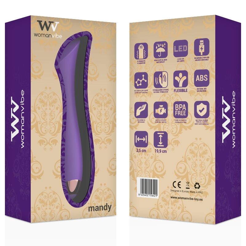 WOMANVIBE - VIBRATEUR RECHARGEABLE EN SILICONE MANDY POINT "K" WOMANVIBE
