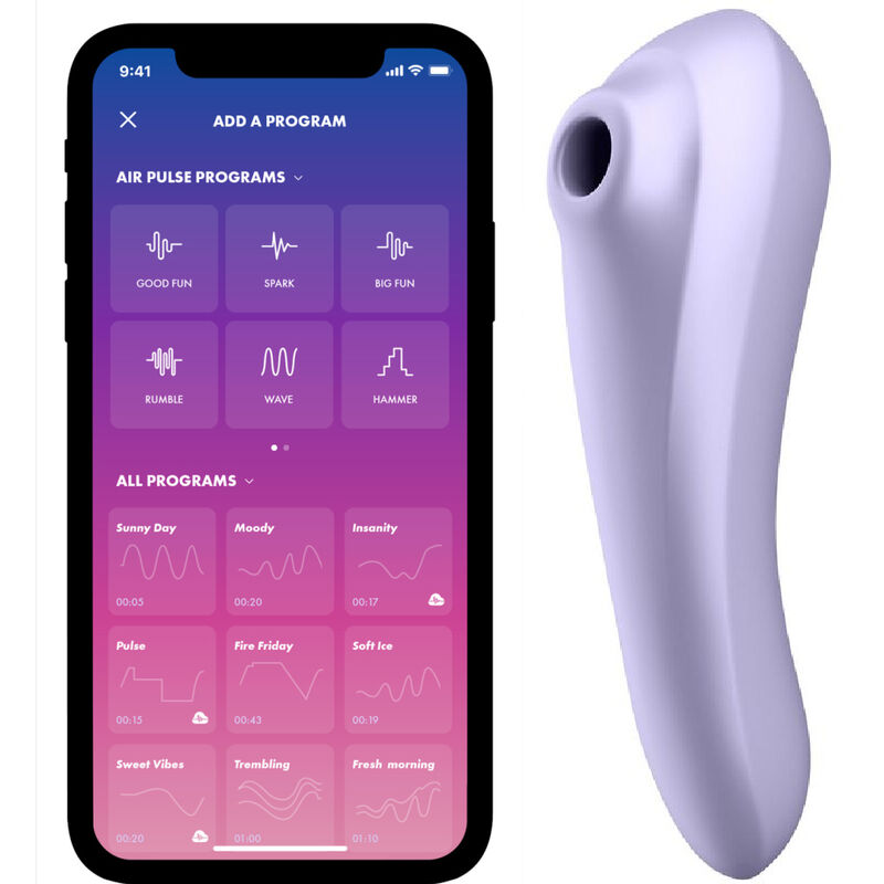 SATISFYER - VIBRATEUR DUAL PLEASURE AIR PULSE MAUVE SATISFYER CONNECT