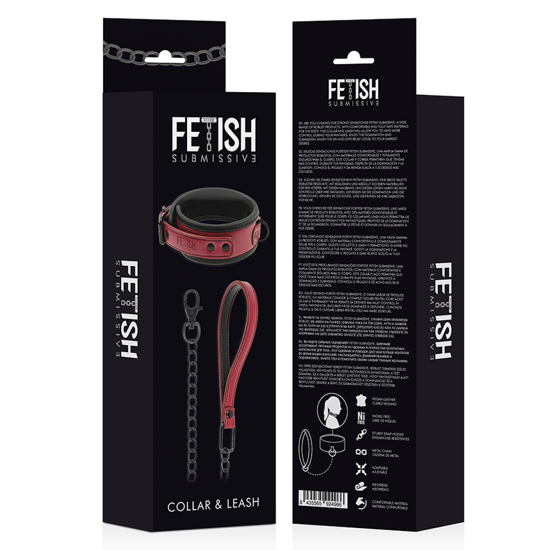 FETISH SUBMISSIVE DARK ROOM - COLLIER CHAÎNE DOUBLURE EN NÉOPRÈNE FETISH SUBMISSIVE DARK ROOM